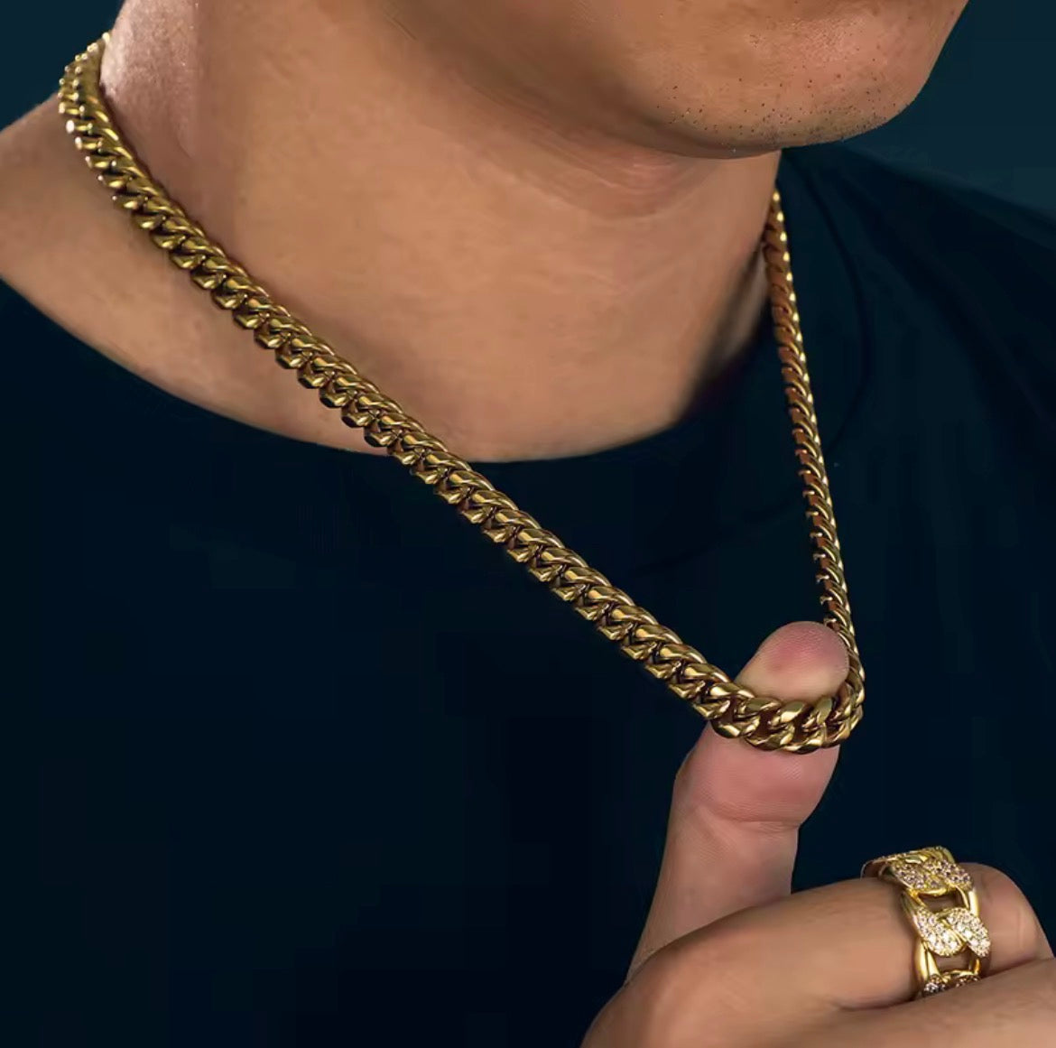 Gold Cuban Link Chain – Waterproof & Sweatproof
