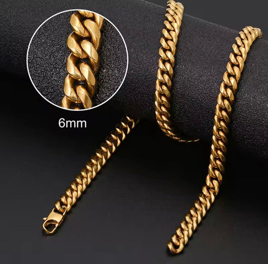 Gold Cuban Link Chain – Waterproof & Sweatproof
